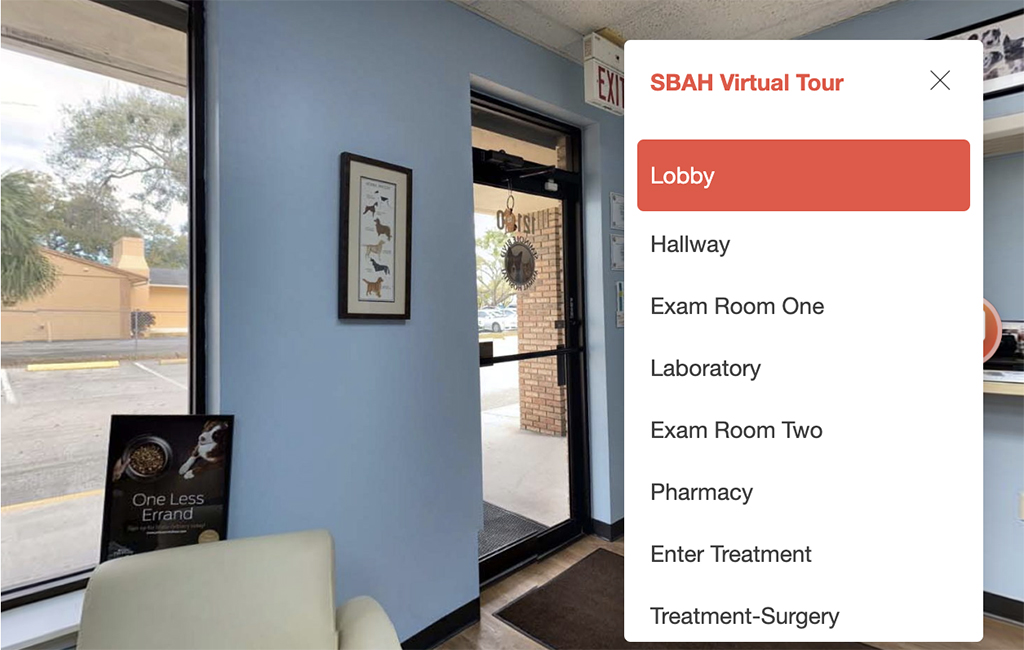Take a virtual tour of Seminole Boulevard Animal Hospital